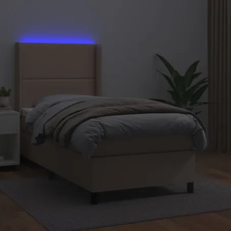 Sommier à lattes de lit matelas LED Cappuccino 90x190cm