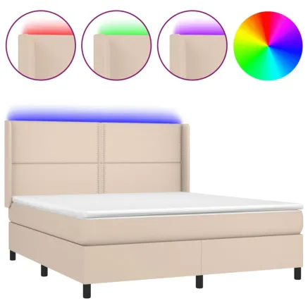 Sommier à lattes de lit matelas LED Cappuccino 180x200 cm 2