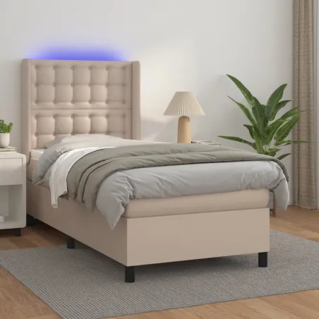 Sommier à lattes de lit matelas LED Cappuccino 90x190cm