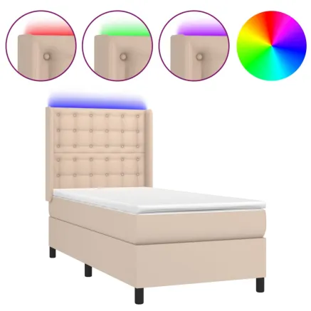 Sommier à lattes de lit matelas LED Cappuccino 90x200cm 2