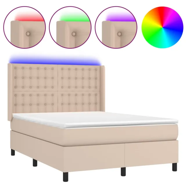 Sommier à lattes de lit matelas LED Cappuccino 140x190 cm