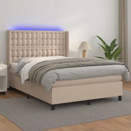 Sommier à lattes de lit matelas LED Cappuccino 140x200 cm
