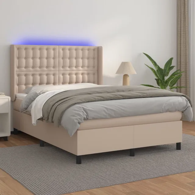 Sommier à lattes de lit matelas LED Cappuccino 140x200 cm