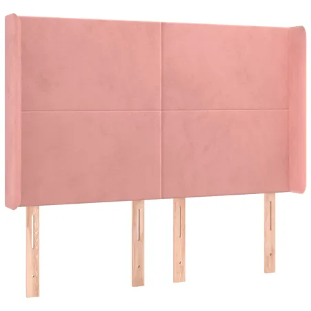 Sommier à lattes de lit matelas et LED Rose 140x190 cm Velours