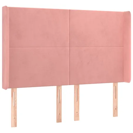 Sommier à lattes de lit matelas et LED Rose 140x200 cm Velours