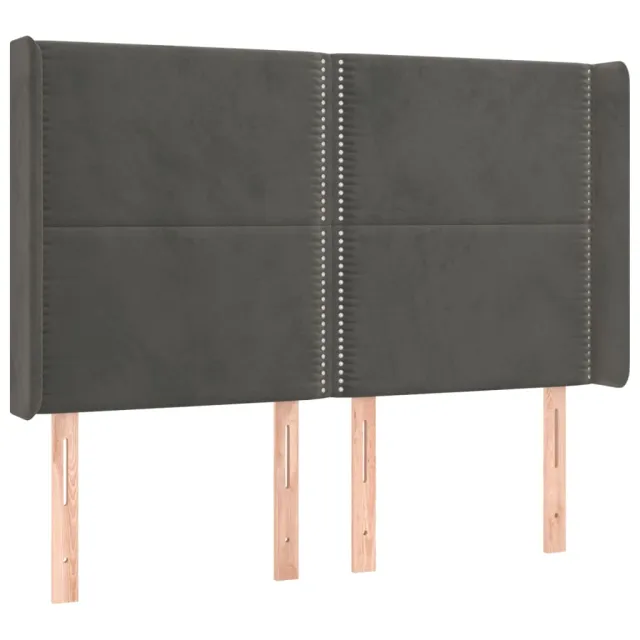 Sommier à lattes de lit matelas et LED Gris foncé 140x190 cm