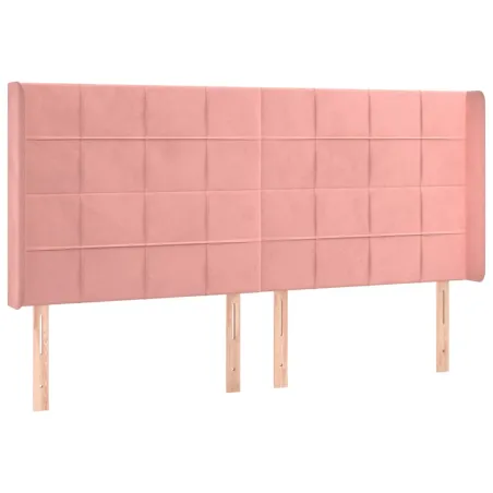 Sommier à lattes de lit matelas et LED Rose 160x200 cm Velours