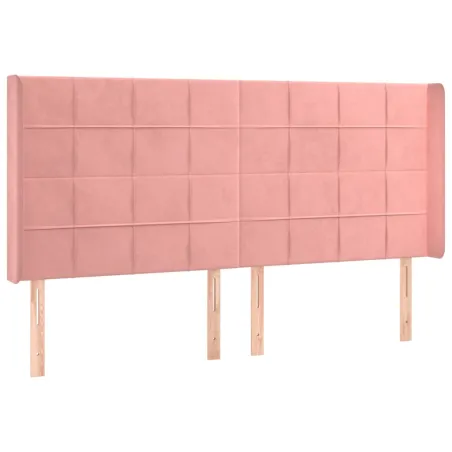 Sommier à lattes de lit matelas et LED Rose 200x200 cm Velours