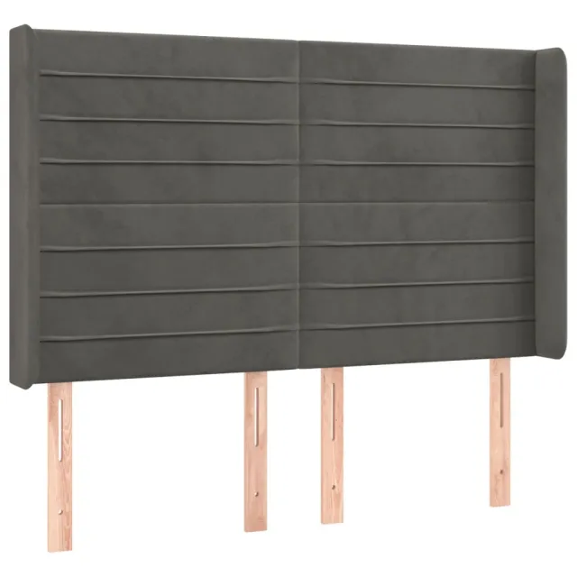 Sommier à lattes de lit matelas et LED Gris foncé 140x190 cm