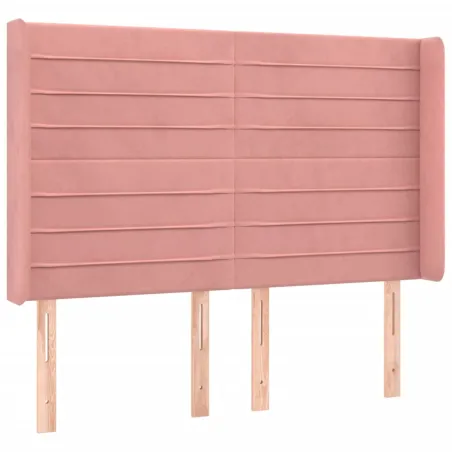 Sommier à lattes de lit matelas et LED Rose 140x200 cm Velours