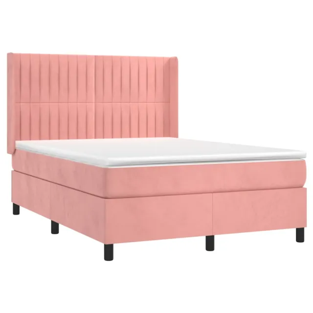 Sommier à lattes de lit matelas et LED Rose 140x200 cm Velours