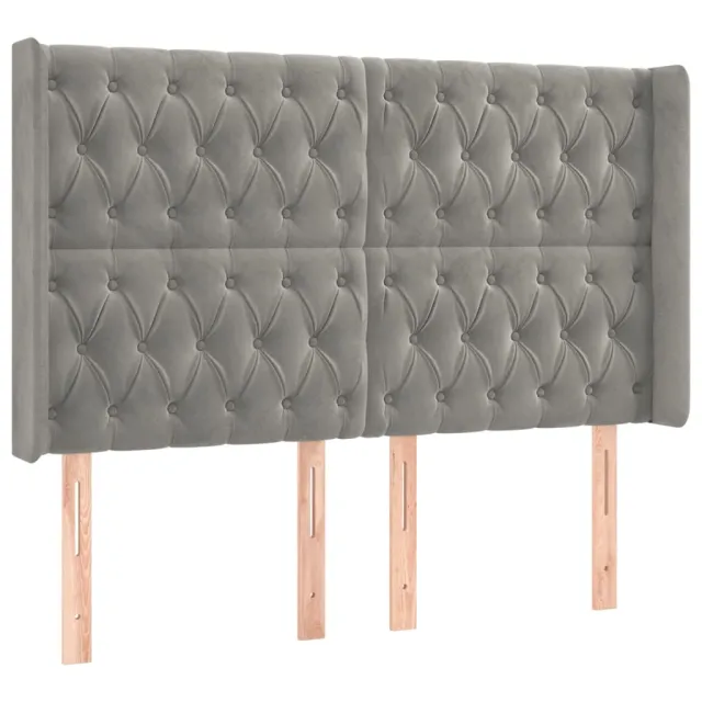 Sommier à lattes de lit matelas et LED Gris clair 140x190 cm