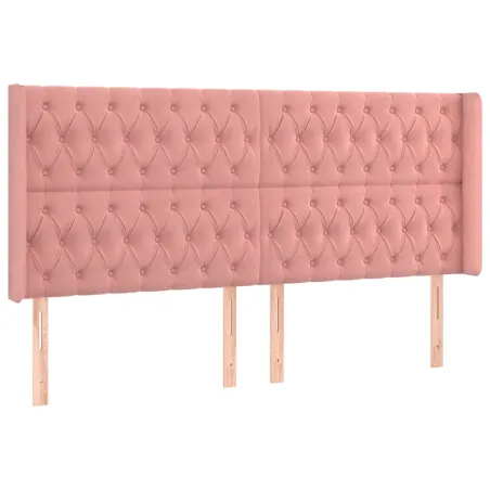 Sommier à lattes de lit matelas et LED Rose 180x200 cm Velours