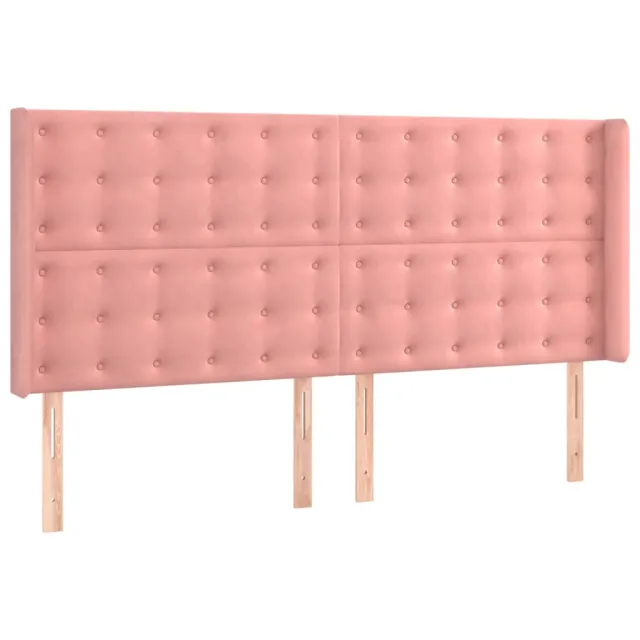 Sommier à lattes de lit matelas et LED Rose 180x200 cm Velours