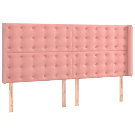 Sommier à lattes de lit matelas et LED Rose 180x200 cm Velours