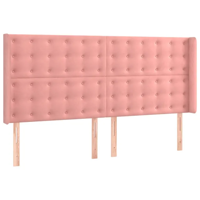 Sommier à lattes de lit matelas et LED Rose 200x200 cm Velours