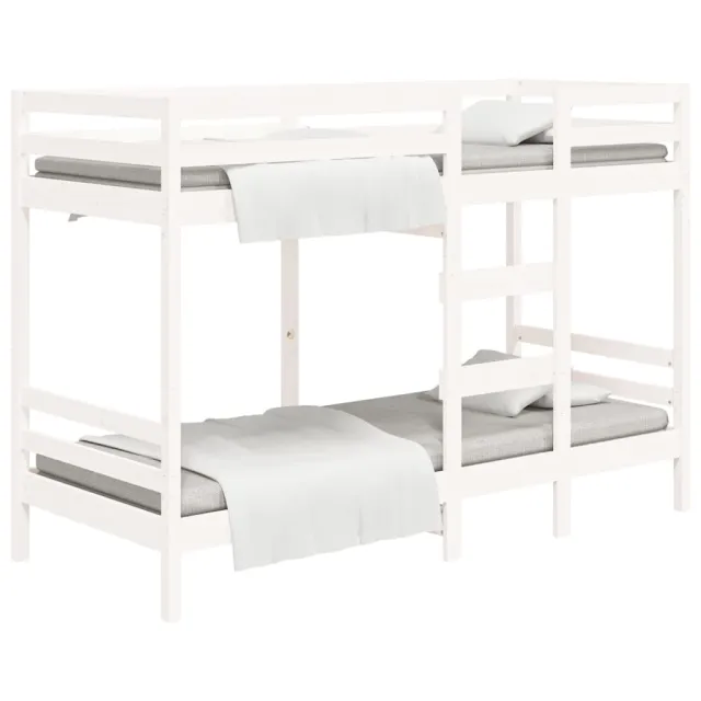 Lit superposé sans matelas blanc 90x200 cm bois de pin massif