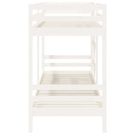 Lit superposé sans matelas blanc 90x200 cm bois de pin massif
