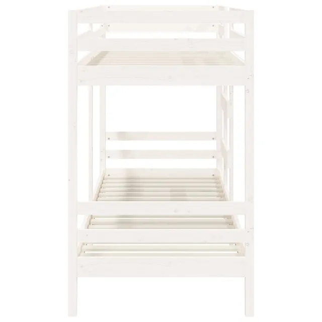 Lit superposé sans matelas blanc 90x190 cm bois de pin massif