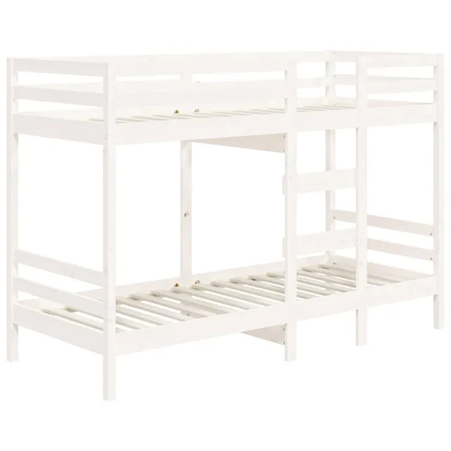 Lit superposé sans matelas blanc 75x190 cm bois de pin massif