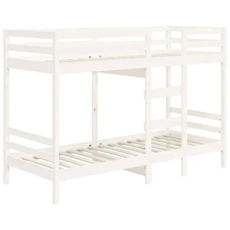 Lit superposé sans matelas blanc 75x190 cm bois de pin massif
