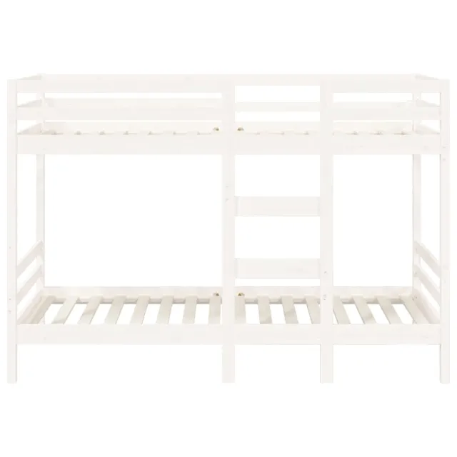 Lit superposé sans matelas blanc 75x190 cm bois de pin massif