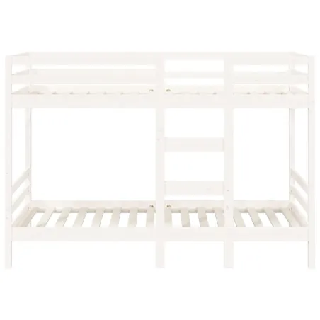 Lit superposé sans matelas blanc 75x190 cm bois de pin massif