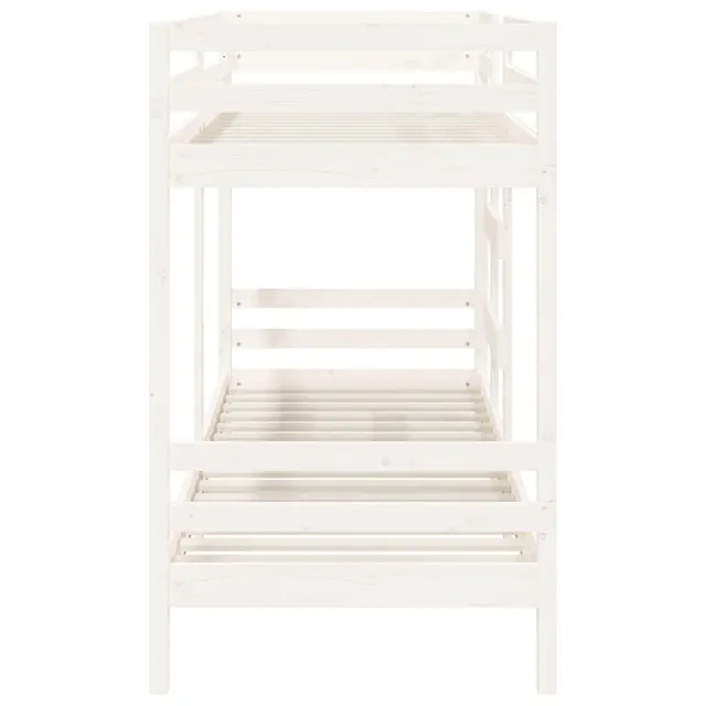 Lit superposé sans matelas blanc 75x190 cm bois de pin massif