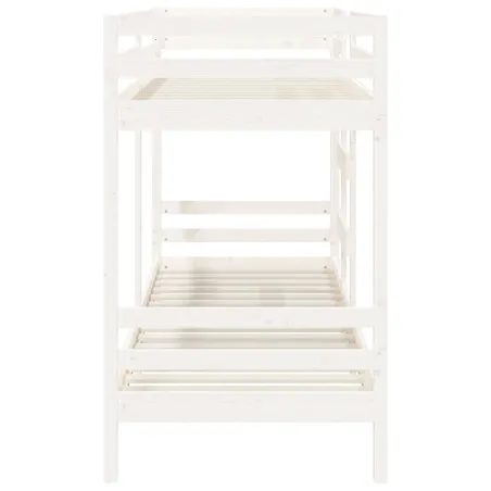 Lit superposé sans matelas blanc 75x190 cm bois de pin massif
