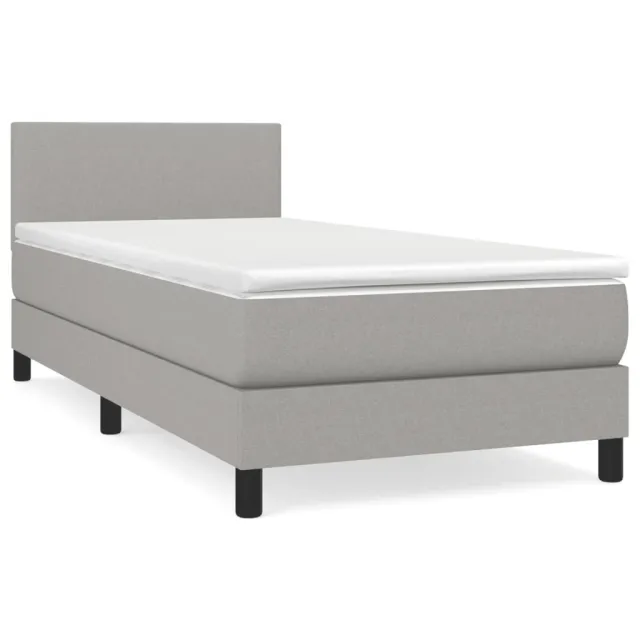 Sommier à lattes de lit avec matelas Gris clair 80x200 cm Tissu