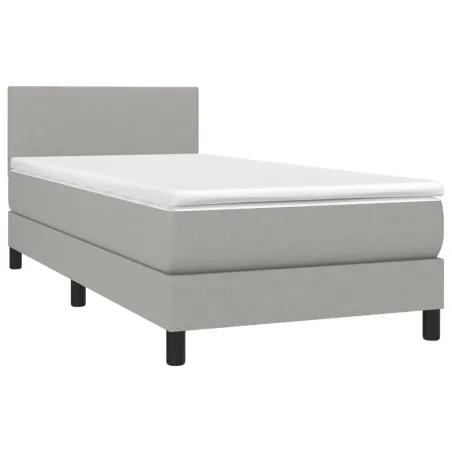 Sommier à lattes de lit avec matelas Gris clair 80x200 cm Tissu