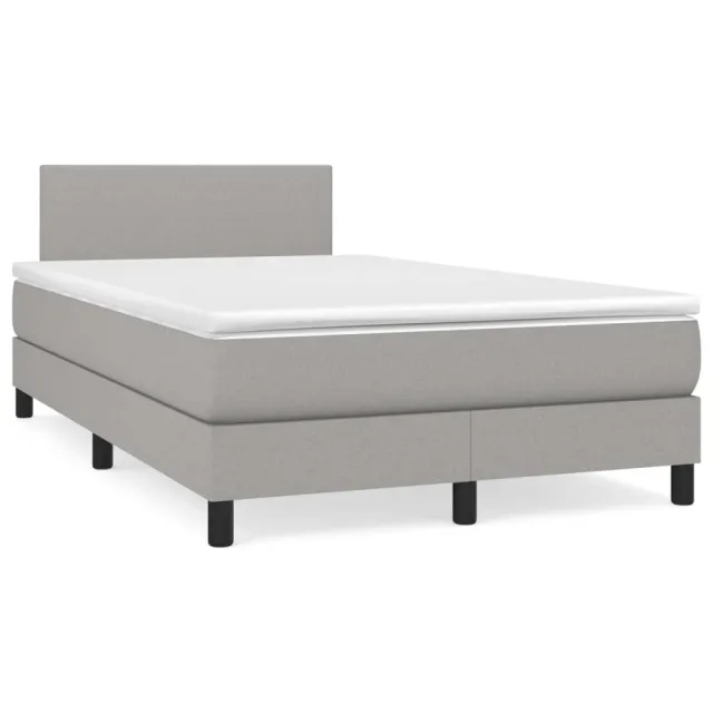 Sommier à lattes de lit avec matelas Gris clair 120x200cm Tissu
