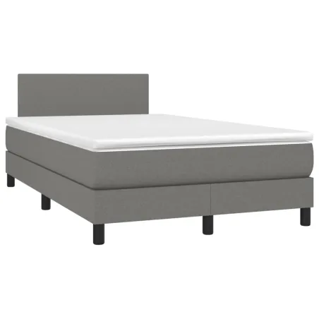 Sommier à lattes de lit avec matelas Gris foncé 120x200cm Tissu