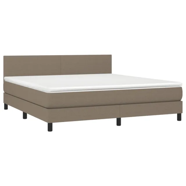 Sommier à lattes de lit avec matelas Taupe 160x200 cm Tissu
