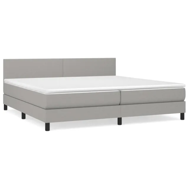 Sommier à lattes de lit avec matelas Gris clair 200x200cm Tissu
