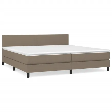 Sommier à lattes de lit avec matelas Taupe 200x200 cm Tissu 2