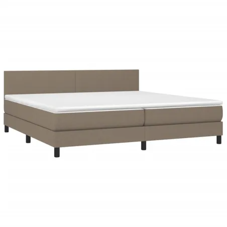 Sommier à lattes de lit avec matelas Taupe 200x200 cm Tissu