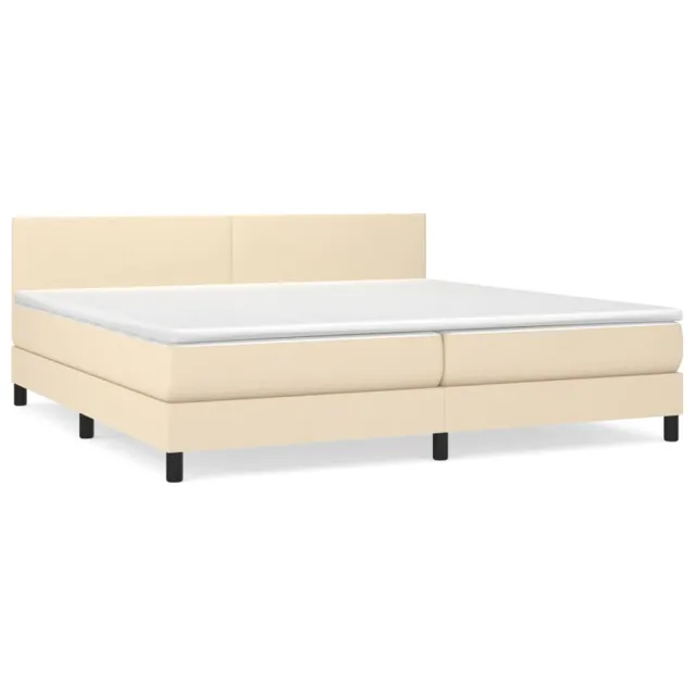 Sommier à lattes de lit avec matelas Crème 200x200 cm Tissu