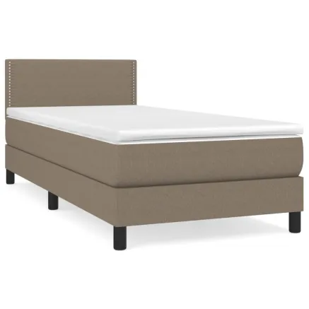 Sommier à lattes de lit avec matelas Taupe 90x200 cm Tissu 2