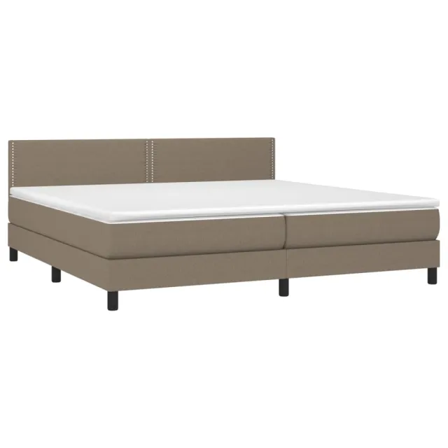 Sommier à lattes de lit avec matelas Taupe 200x200 cm Tissu