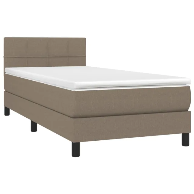 Sommier à lattes de lit avec matelas Taupe 90x190 cm Tissu