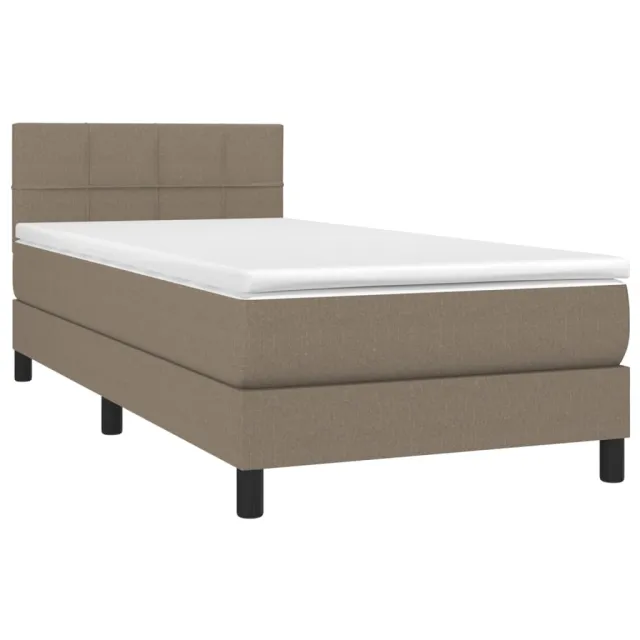 Sommier à lattes de lit avec matelas Taupe 90x200 cm Tissu