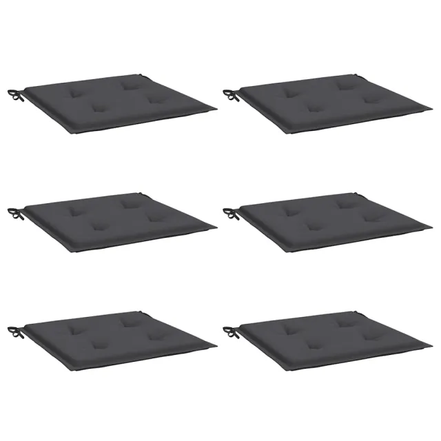 Coussins de chaise de jardin lot de 6 anthracite 40x40x4 cm