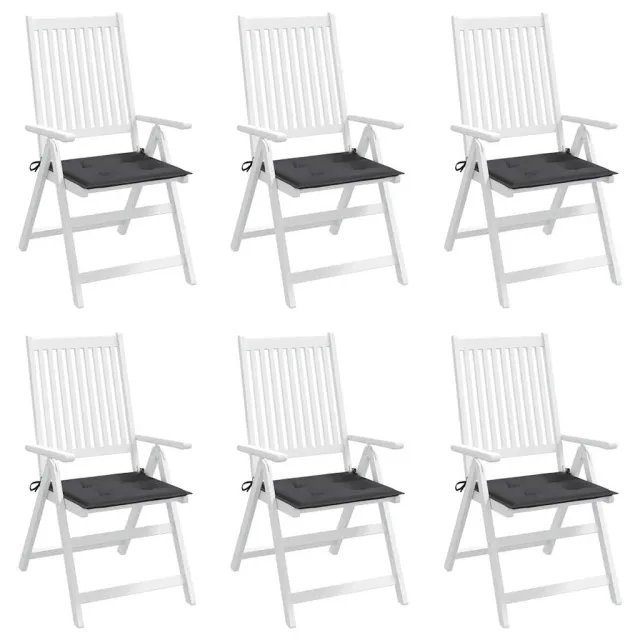 Coussins de chaise de jardin lot de 6 anthracite 40x40x4 cm
