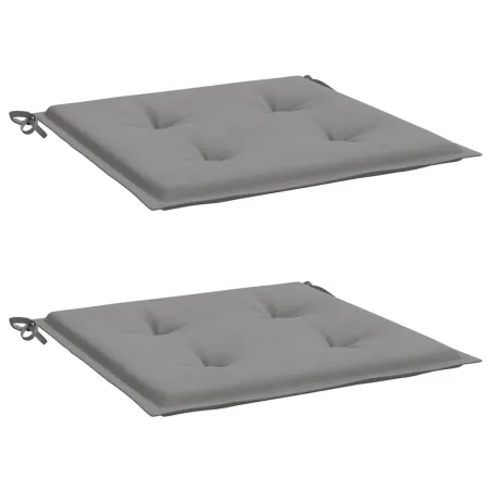 Coussins de chaise jardin lot de 2 gris 40x40x4 cm tissu oxford