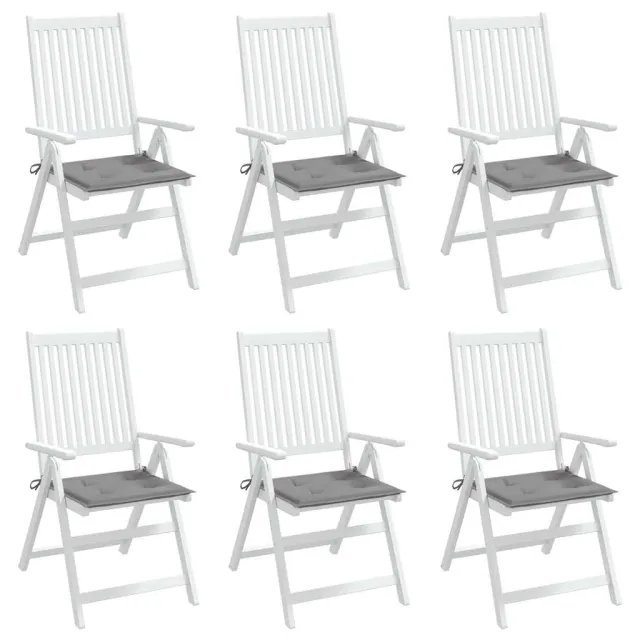 Coussins de chaise jardin lot de 6 gris 40x40x4 cm tissu oxford