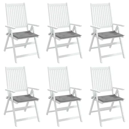 Coussins de chaise jardin lot de 6 gris 40x40x4 cm tissu oxford