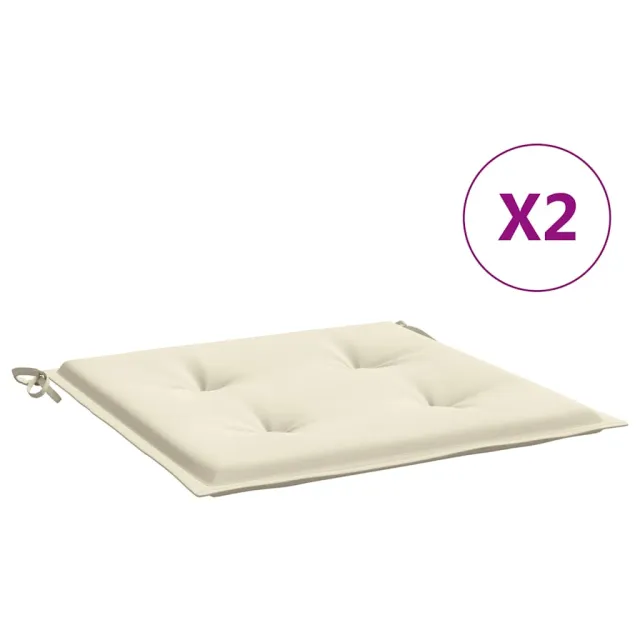 Coussins de chaise jardin lot de 2 crème 40x40x4cm tissu oxford