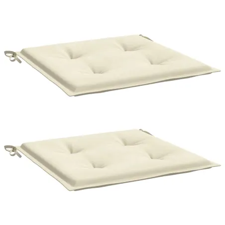 Coussins de chaise jardin lot de 2 crème 40x40x4cm tissu oxford