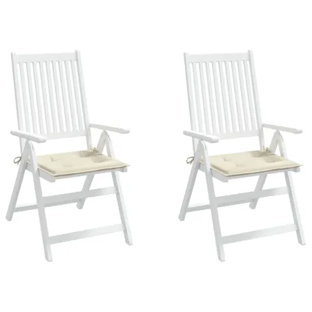 Coussins de chaise jardin lot de 2 crème 40x40x4cm tissu oxford